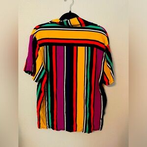 Colorful striped button up, an appealing unorganized array of color, Forever 21